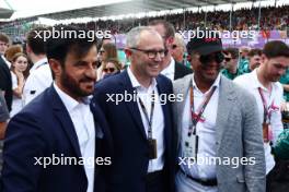 Mohammed Bin Sulayem (UAE) FIA President and Stefano Domenicali (ITA) Formula One President and CEO on the grid. 09.07.2023. Formula 1 World Championship, Rd 11, British Grand Prix, Silverstone, England, Race Day.