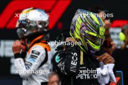 Lewis Hamilton (GBR), Mercedes AMG F1  and Lando Norris (GBR), McLaren F1 Team  09.07.2023. Formula 1 World Championship, Rd 11, British Grand Prix, Silverstone, England, Race Day.