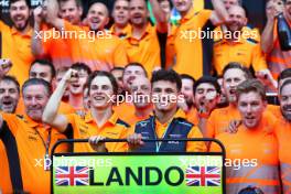 McLaren celebrate second and fourth position for Lando Norris (GBR) and Oscar Piastri (AUS). 09.07.2023. Formula 1 World Championship, Rd 11, British Grand Prix, Silverstone, England, Race Day.