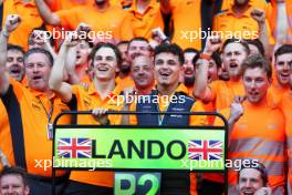 McLaren celebrate second and fourth position for Lando Norris (GBR) and Oscar Piastri (AUS). 09.07.2023. Formula 1 World Championship, Rd 11, British Grand Prix, Silverstone, England, Race Day.