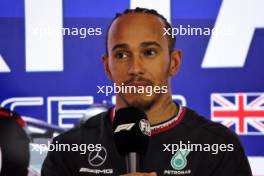 Lewis Hamilton (GBR) Mercedes AMG F1 in the post race FIA Press Conference. 09.07.2023. Formula 1 World Championship, Rd 11, British Grand Prix, Silverstone, England, Race Day.