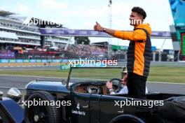 Lando Norris (GBR) McLaren on the drivers' parade. 09.07.2023. Formula 1 World Championship, Rd 11, British Grand Prix, Silverstone, England, Race Day.