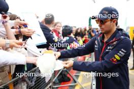 Sergio Perez (MEX) Red Bull Racing with fans. 09.07.2023. Formula 1 World Championship, Rd 11, British Grand Prix, Silverstone, England, Race Day.