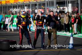 NOT Sergio Perez (MEX) Red Bull Racing and Max Verstappen (NLD) Red Bull Racing with David Croft (GBR) Sky Sports Commentator. 06.07.2023. Formula 1 World Championship, Rd 11, British Grand Prix, Silverstone, England, Preparation Day.