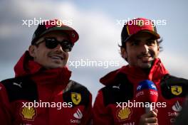 (L to R): Charles Leclerc (MON) Ferrari with Carlos Sainz Jr (ESP) Ferrari. 06.07.2023. Formula 1 World Championship, Rd 11, British Grand Prix, Silverstone, England, Preparation Day.