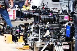 Some of the equipment being used for the forthcoming Apple movie. 06.07.2023. Formula 1 World Championship, Rd 11, British Grand Prix, Silverstone, England, Preparation Day.