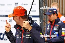 Max Verstappen (NLD) Red Bull Racing and Sergio Perez (MEX) Red Bull Racing. 21.07.2023. Formula 1 World Championship, Rd 12, Hungarian Grand Prix, Budapest, Hungary, Practice Day.