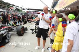 (L to R): Frank Buschmann (GER) Sky F1 Commentator, with Karl (GER) Sky Sports Junior Presenter; Ruby (GER) Sky Sports Junior Presenter; and Phoenix (GER) Sky Sports Junior Presenter. 21.07.2023. Formula 1 World Championship, Rd 12, Hungarian Grand Prix, Budapest, Hungary, Practice Day.