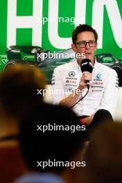 Andrew Shovlin (GBR) Mercedes AMG F1 Trackside Engineering Director in the FIA Press Conference. 21.07.2023. Formula 1 World Championship, Rd 12, Hungarian Grand Prix, Budapest, Hungary, Practice Day.