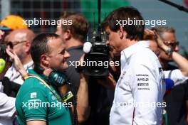 Toto Wolff (GER) Mercedes AMG F1 Shareholder and Executive Director (Right) on the grid. 23.07.2023. Formula 1 World Championship, Rd 12, Hungarian Grand Prix, Budapest, Hungary, Race Day.