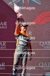 Lando Norris (GBR) McLaren celebrates his second position on the podium. 23.07.2023. Formula 1 World Championship, Rd 12, Hungarian Grand Prix, Budapest, Hungary, Race Day.