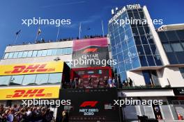 The podium (L to R): Lando Norris (GBR) McLaren, second; Max Verstappen (NLD) Red Bull Racing, race winner; Sergio Perez (MEX) Red Bull Racing, third; Paul Monaghan (GBR) Red Bull Racing Chief Engineer. 23.07.2023. Formula 1 World Championship, Rd 12, Hungarian Grand Prix, Budapest, Hungary, Race Day.