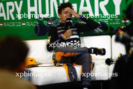 Lando Norris (GBR) McLaren in the post race FIA Press Conference. 23.07.2023. Formula 1 World Championship, Rd 12, Hungarian Grand Prix, Budapest, Hungary, Race Day.