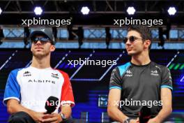 (L to R): Pierre Gasly (FRA) Alpine F1 Team and Esteban Ocon (FRA) Alpine F1 Team on the FanZone Stage. 22.07.2023. Formula 1 World Championship, Rd 12, Hungarian Grand Prix, Budapest, Hungary, Qualifying Day.