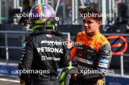 Lewis Hamilton (GBR), Mercedes AMG F1  and Lando Norris (GBR), McLaren F1 Team  22.07.2023. Formula 1 World Championship, Rd 12, Hungarian Grand Prix, Budapest, Hungary, Qualifying Day.