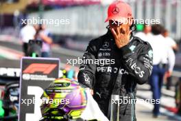 Pole sitter Lewis Hamilton (GBR) Mercedes AMG F1 in qualifying parc ferme. 22.07.2023. Formula 1 World Championship, Rd 12, Hungarian Grand Prix, Budapest, Hungary, Qualifying Day.