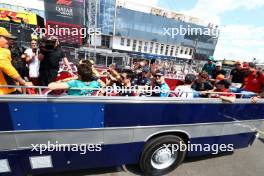 Zhou Guanyu (CHN) Alfa Romeo F1 Team and Logan Sargeant (USA) Williams Racing on the drivers' parade. 23.07.2023. Formula 1 World Championship, Rd 12, Hungarian Grand Prix, Budapest, Hungary, Race Day.