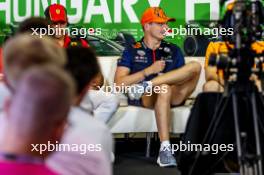 Max Verstappen (NLD) Red Bull Racing in the FIA Press Conference. 20.07.2023. Formula 1 World Championship, Rd 12, Hungarian Grand Prix, Budapest, Hungary, Preparation Day.