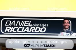 Pit garage board for Daniel Ricciardo (AUS) AlphaTauri. 20.07.2023. Formula 1 World Championship, Rd 12, Hungarian Grand Prix, Budapest, Hungary, Preparation Day.