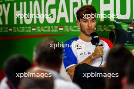 Pierre Gasly (FRA) Alpine F1 Team in the FIA Press Conference. 20.07.2023. Formula 1 World Championship, Rd 12, Hungarian Grand Prix, Budapest, Hungary, Preparation Day.
