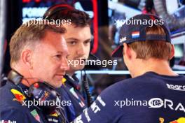 Christian Horner (GBR) Red Bull Racing Team Principal with Max Verstappen (NLD) Red Bull Racing. 01.09.2023. Formula 1 World Championship, Rd 15, Italian Grand Prix, Monza, Italy, Practice Day.