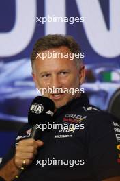 Christian Horner (GBR) Red Bull Racing Team Principall in the FIA Press Conference. 01.09.2023. Formula 1 World Championship, Rd 15, Italian Grand Prix, Monza, Italy, Practice Day.