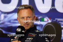 Christian Horner (GBR) Red Bull Racing Team Principall in the FIA Press Conference. 01.09.2023. Formula 1 World Championship, Rd 15, Italian Grand Prix, Monza, Italy, Practice Day.