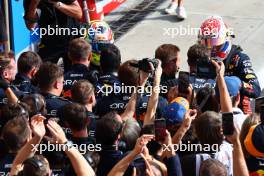 2nd place Sergio Perez (MEX) Red Bull Racing. and 1st place Max Verstappen (NLD) Red Bull Racing. 03.09.2023. Formula 1 World Championship, Rd 15, Italian Grand Prix, Monza, Italy, Race Day.