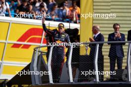 Race winner Max Verstappen (NLD) Red Bull Racing celebrates on the podium. 03.09.2023. Formula 1 World Championship, Rd 15, Italian Grand Prix, Monza, Italy, Race Day.