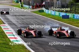 Charles Leclerc (MON) Ferrari SF-23 and Carlos Sainz Jr (ESP) Ferrari SF-23 battle for position. 03.09.2023. Formula 1 World Championship, Rd 15, Italian Grand Prix, Monza, Italy, Race Day.