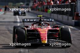 Carlos Sainz Jr (ESP) Ferrari SF-23 leaves the pits. 02.09.2023. Formula 1 World Championship, Rd 15, Italian Grand Prix, Monza, Italy, Qualifying Day.