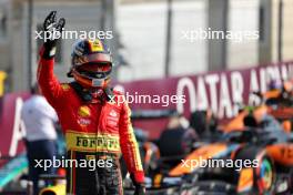 Carlos Sainz Jr (ESP) Ferrari celebrates his pole position in qualifying parc ferme. 02.09.2023. Formula 1 World Championship, Rd 15, Italian Grand Prix, Monza, Italy, Qualifying Day.