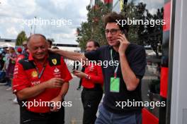 (L to R): Frederic Vasseur (FRA) Ferrari Team Principal with Mattia Binotto (ITA). 31.08.2023. Formula 1 World Championship, Rd 15, Italian Grand Prix, Monza, Italy, Preparation Day.