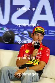 Charles Leclerc (MON) Ferrari in the FIA Press Conference. 31.08.2023. Formula 1 World Championship, Rd 15, Italian Grand Prix, Monza, Italy, Preparation Day.