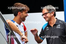 (L to R): Pierre Gasly (FRA) Alpine F1 Team with Davide Brivio (ITA) Alpine F1 Team Racing Director. 31.08.2023. Formula 1 World Championship, Rd 15, Italian Grand Prix, Monza, Italy, Preparation Day.