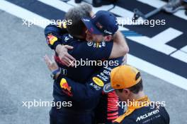 Race winner Max Verstappen (NLD) Red Bull Racing celebrates with Christian Horner (GBR) Red Bull Racing Team Principal in parc ferme. 24.09.2023. Formula 1 World Championship, Rd 17, Japanese Grand Prix, Suzuka, Japan, Race Day.
