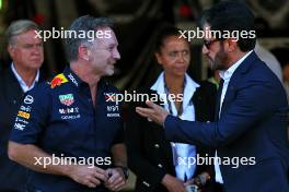 (L to R): Christian Horner (GBR) Red Bull Racing Team Principal with Mohammed Bin Sulayem (UAE) FIA President on the podium. 24.09.2023. Formula 1 World Championship, Rd 17, Japanese Grand Prix, Suzuka, Japan, Race Day.