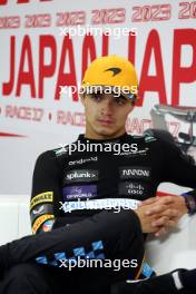 Lando Norris (GBR) McLaren in the post race FIA Press Conference. 24.09.2023. Formula 1 World Championship, Rd 17, Japanese Grand Prix, Suzuka, Japan, Race Day.