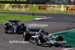 Lewis Hamilton (GBR) Mercedes AMG F1 W14 leads team mate George Russell (GBR) Mercedes AMG F1 W14. 24.09.2023. Formula 1 World Championship, Rd 17, Japanese Grand Prix, Suzuka, Japan, Race Day.