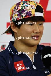 Yuki Tsunoda (JPN) AlphaTauri in the FIA Press Conference. 21.09.2023. Formula 1 World Championship, Rd 17, Japanese Grand Prix, Suzuka, Japan, Preparation Day.