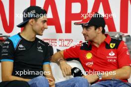 (L to R): Esteban Ocon (FRA) Alpine F1 Team and Charles Leclerc (MON) Ferrari in the FIA Press Conference. 21.09.2023. Formula 1 World Championship, Rd 17, Japanese Grand Prix, Suzuka, Japan, Preparation Day.