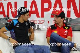 (L to R): Esteban Ocon (FRA) Alpine F1 Team and Charles Leclerc (MON) Ferrari in the FIA Press Conference. 21.09.2023. Formula 1 World Championship, Rd 17, Japanese Grand Prix, Suzuka, Japan, Preparation Day.