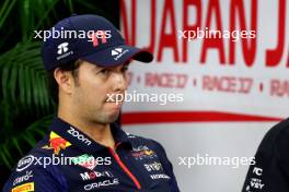 Sergio Perez (MEX) Red Bull Racing in the FIA Press Conference. 21.09.2023. Formula 1 World Championship, Rd 17, Japanese Grand Prix, Suzuka, Japan, Preparation Day.