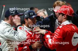 Max Verstappen (NLD), Red Bull Racing Charles Leclerc (FRA), Scuderia Ferrari Sergio Perez (MEX), Red Bull Racing  18.11.2023. Formula 1 World Championship, Rd 22, Las Vegas Grand Prix, Las Vegas, Nevada, USA, Race Day.