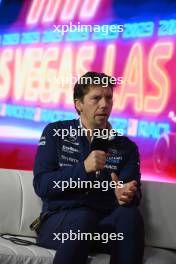 James Vowles (GBR) Williams Racing Team Principal in the FIA Press Conference. 16.11.2023. Formula 1 World Championship, Rd 22, Las Vegas Grand Prix, Las Vegas, Nevada, USA, Practice Day.
