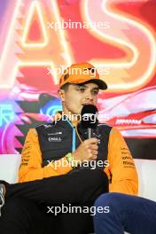 Lando Norris (GBR) McLaren in the FIA Press Conference. 15.11.2023. Formula 1 World Championship, Rd 22, Las Vegas Grand Prix, Las Vegas, Nevada, USA, Preparation Day.