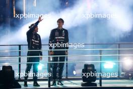 (L to R): Lewis Hamilton (GBR) Mercedes AMG F1 and George Russell (GBR) Mercedes AMG F1 - Opening Ceremony. 15.11.2023. Formula 1 World Championship, Rd 22, Las Vegas Grand Prix, Las Vegas, Nevada, USA, Preparation Day.