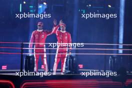 (L to R): Carlos Sainz Jr (ESP) Ferrari and Charles Leclerc (MON) Ferrari - Opening Ceremony. 15.11.2023. Formula 1 World Championship, Rd 22, Las Vegas Grand Prix, Las Vegas, Nevada, USA, Preparation Day.