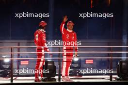 (L to R): Carlos Sainz Jr (ESP) Ferrari and Charles Leclerc (MON) Ferrari - Opening Ceremony. 15.11.2023. Formula 1 World Championship, Rd 22, Las Vegas Grand Prix, Las Vegas, Nevada, USA, Preparation Day.
