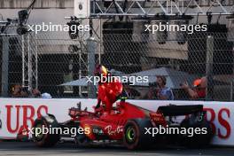 Carlos Sainz Jr (ESP) Ferrari SF-23 crashed in the second practice session. 26.05.2023. Formula 1 World Championship, Rd 7, Monaco Grand Prix, Monte Carlo, Monaco, Practice Day.